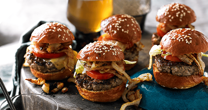Mini Cheeseburgers With Fried Onions Recipe | Matador BBQs