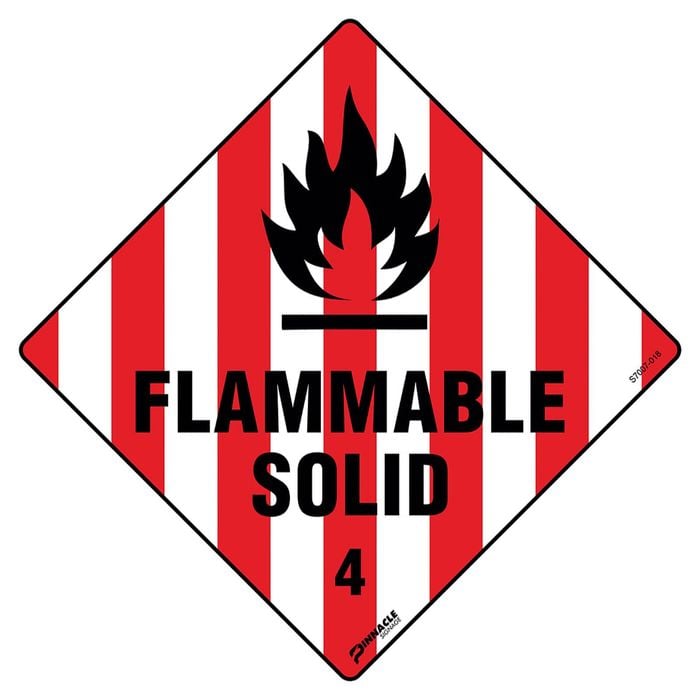 Pinnacle 270 x 270mm Poly Flammable Solid 4 Sign