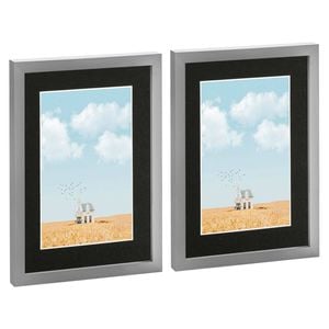 Nicola Spring Photo Frames with A5 Mount - A4 (8" x 12") - Grey - Pack of 2