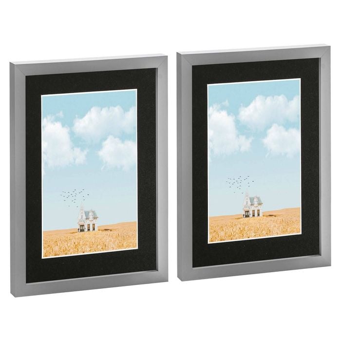 Nicola Spring Photo Frames with A5 Mount - A4 (8" x 12") - Grey - Pack of 2