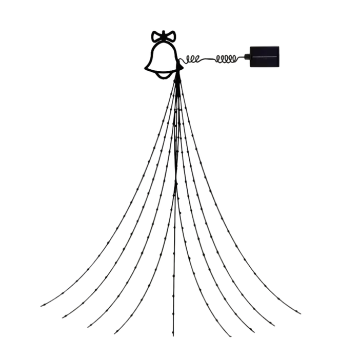Lifebay Christmas Solar Waterfall Tree Fairy String Lights Outdoor