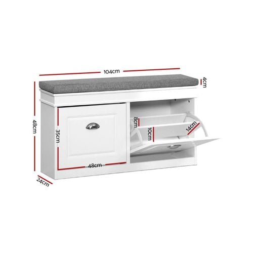 Artiss Shoe Rack Cabinet Bench 8 Pairs White Bunnings Australia