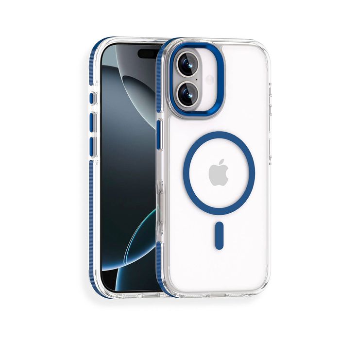 For Apple iPhone 17 Magsafe Magnetic Back Case Shockproof Protective Clear Cover (Blue)