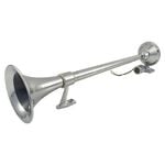 Chrome Single Round Trumpet Air Horn 630mm Long 12V/24V, Loud Truck Train