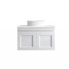 Attica Hamptons Shaker 750mm Satin White Vanity With Pure White Stone Top 