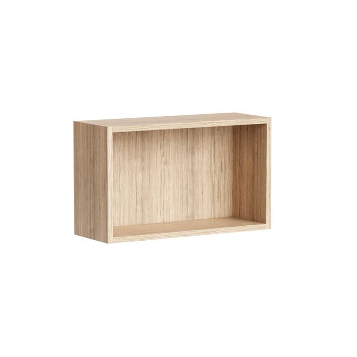 Kaboodle 800-899mm Almond Oak Customisable Shallow Slimline Open Shelf