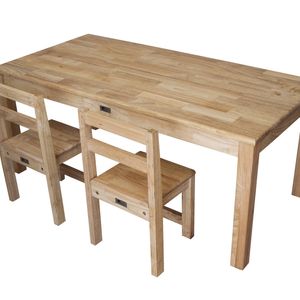 Solid Rectangular Table 120cm & 2 Standard Chairs