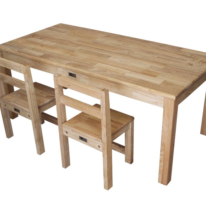 Solid Rectangular Table 120cm & 2 Standard Chairs