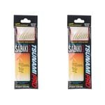 2x Tsunami 8 Red Hook Sabiki Rig - Iridescent Glo Head Flash and Beads Size 12
