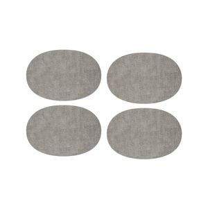 4PK Guzzini Tiffany 48cm Oval Fabric Reversible Placemat - Sky Grey