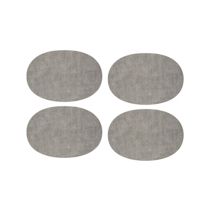 4PK Guzzini Tiffany 48cm Oval Fabric Reversible Placemat - Sky Grey