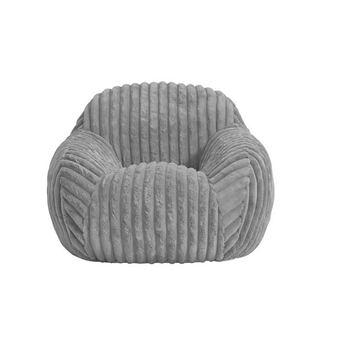 I Am Fake Kids Cozy Chair Corduroy Faux Fur Small Grey