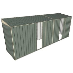 Build-A-Shed 1.2 x 5.2 x 2.0m Skillion Dual Single Sliding Side Doors Shed - Green