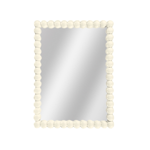 Best World 90cmx60cm White Beaded Rectangular Mirror