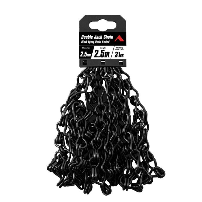 Pinnacle 2.5mm x 2.5m Black Matte Double Jack Chain