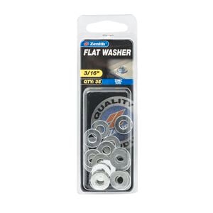 Zenith 3/16" Zinc Plated Flat Washer - 35 Pack