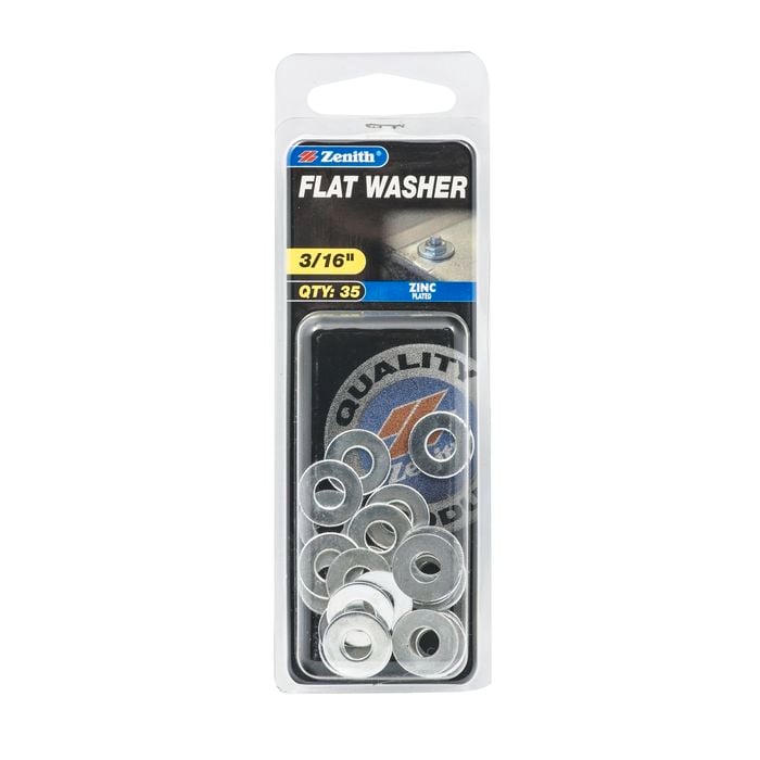 Zenith 3/16" Zinc Plated Flat Washer - 35 Pack