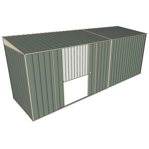 Build-a-Shed 1.5 x 5.2 x 2m Double Sliding Side Door Skillion Shed - Green
