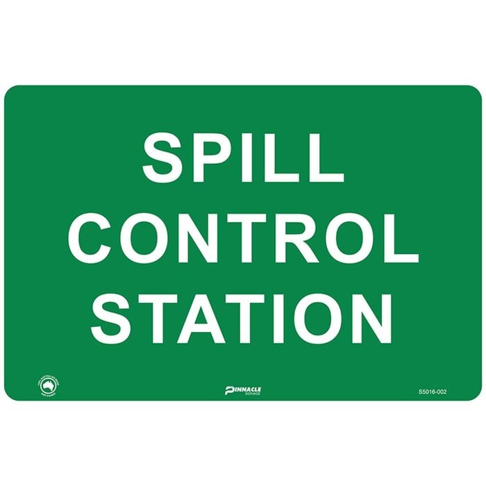 Pinnacle 600 x 400mm Poly Spill Control Station Sign