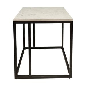 Nomad 50cm Square Marble Lamp Table White