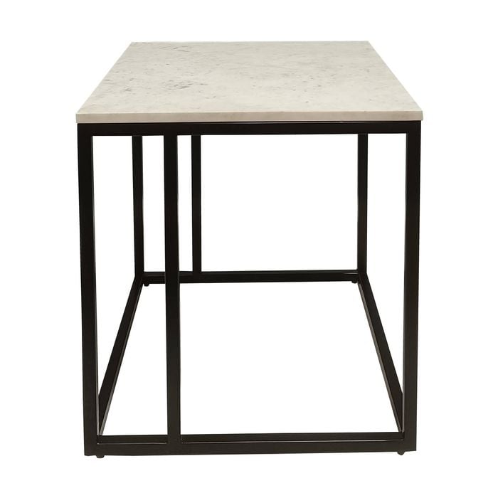 Nomad 50cm Square Marble Lamp Table White