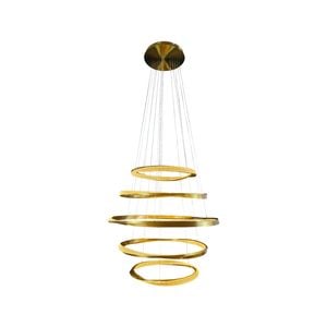 5 Ring LED Pendant Light - Delessi Saturno - Gold