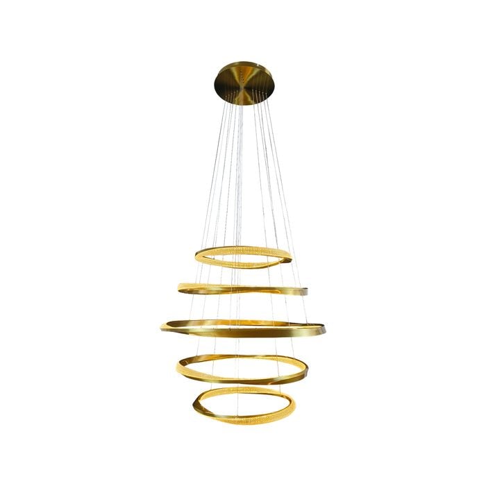 5 Ring LED Pendant Light - Delessi Saturno - Gold
