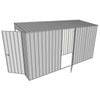 Build-A-Shed 1.2 x 3.7 x 2.0m Tunnel Shed Tunnel Hinged Door with 1 Hinged Side Door - Zinc