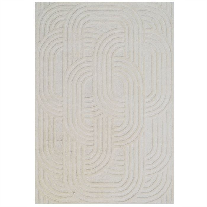 Contemporary Handmade Wool Rug-Trendy-6416-Ivory-110x160cm
