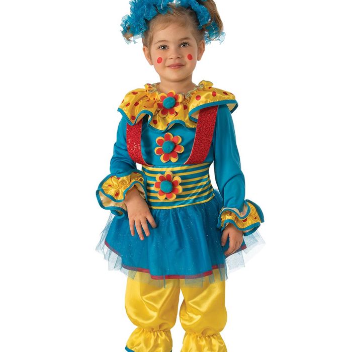 Rubie's Clown Girl Costume Dress With Skirt Child Halloween Multi Colour