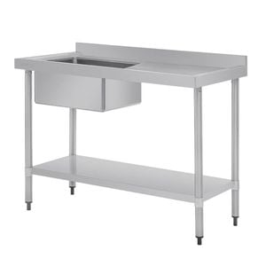 Vogue Single Bowl Sink R/h Drainer - 1200mm 90mm Drain - Hc903