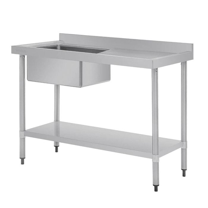 Vogue Single Bowl Sink R/h Drainer - 1200mm 90mm Drain - Hc903