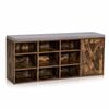 Costway Shoe Cabinet Bench W/cushion 9-cube Storage Rack Brown