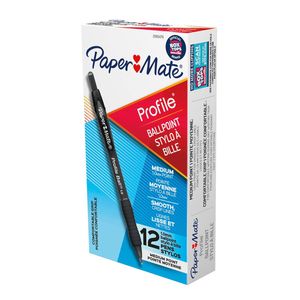 Papermate Profile Retractable Pen 1.0mm 12pcs (Black)