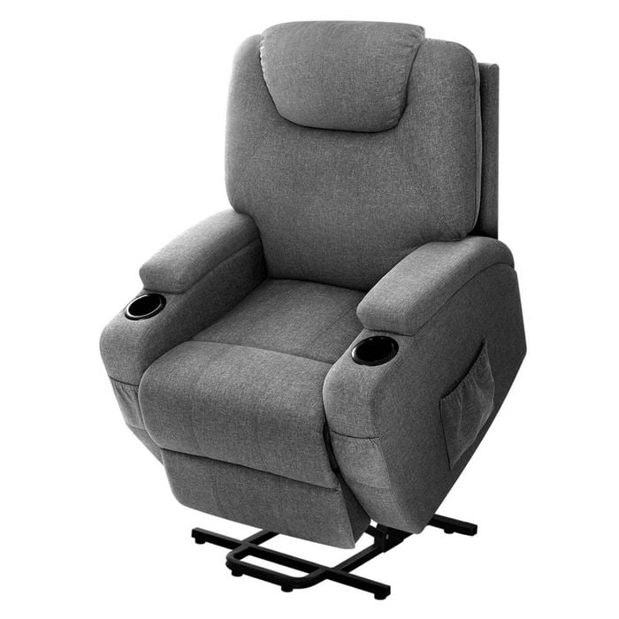 Artiss Massage Recliner Chair Grey Fabric