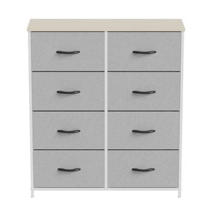 Ufurniture Chest of 8 Drawers Fabric Storage Cabinet Biege