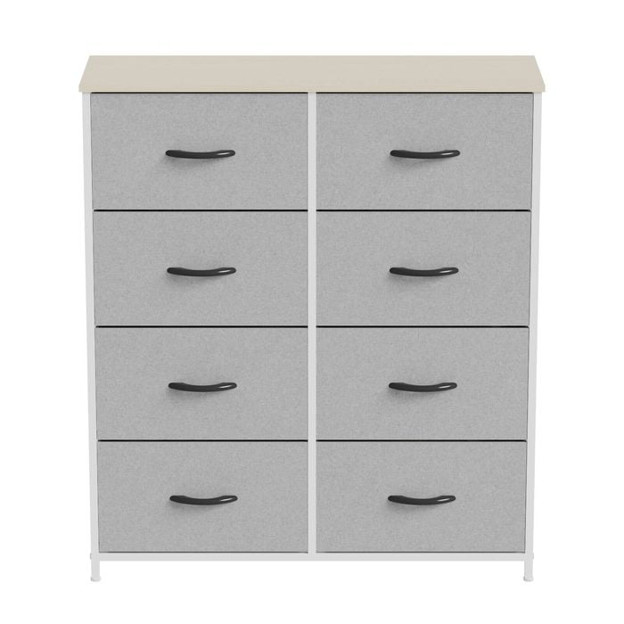 Ufurniture Chest of 8 Drawers Fabric Storage Cabinet Biege