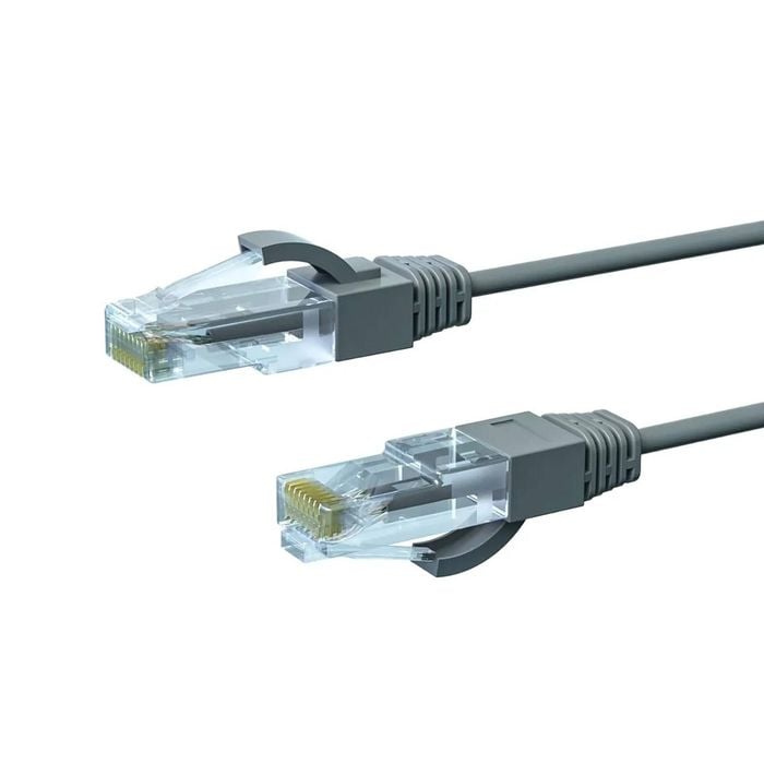 4Cabling 2m Grey CAT6A Thin U/UTP LSZH 28 AWG RJ45 Network Cable - 50 Pack