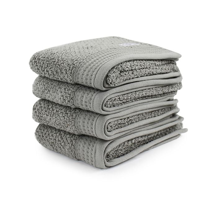 4pc Onkaparinga 45x65cm Avalon Hand Towel 550GSM Warm Silver