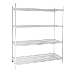 Vogue Wire Shelving Kit 4 Tier 1525x610mm Commercial Kitchen Storage Unit