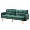 Oikiture Sofa Bed Convertible Velvet Lounge 3-Seater Couch Green