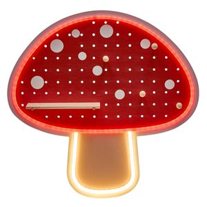 Bump 40 x 39.8cm Mushroom USB Powered Neon Pegboard Wall Light 
