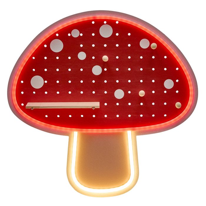 Bump 40 x 39.8cm Mushroom USB Powered Neon Pegboard Wall Light 