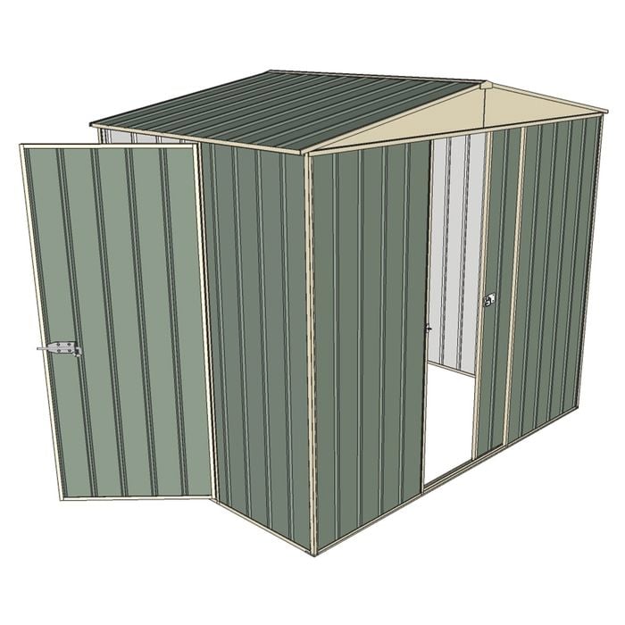 Build-a-Shed 2.3 x 1.5 x 2.3m Front Gable Dual Door Narrow Shed - Green