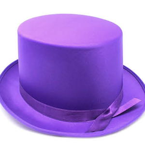 SATIN TOP HAT Costume Party Cap Fancy Dress Trilby Fedora One Size Purple