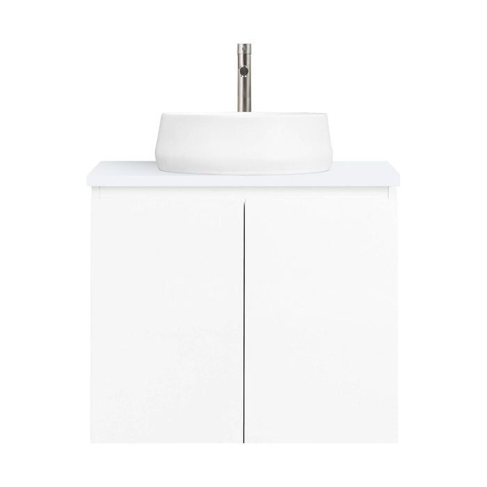 CIBO 600mm White Nordic Wall Hung Bathroom Vanity With White Matte Pod Basin
