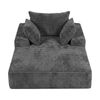 Ufurniture Corduroy Sofa Bed With Pillows & Side Pockets Tatami Sofa High-resilience Stuffed Lounge Sofa Bed Grey