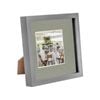 Nicola Spring Acrylic 3D Box Photo Frame with 4" x 4" Mount - 8" x 8"  - Grey