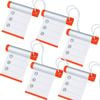 6x Funky Luggage Cylinder Tag Rollout Label for Address Details Silver/Orange