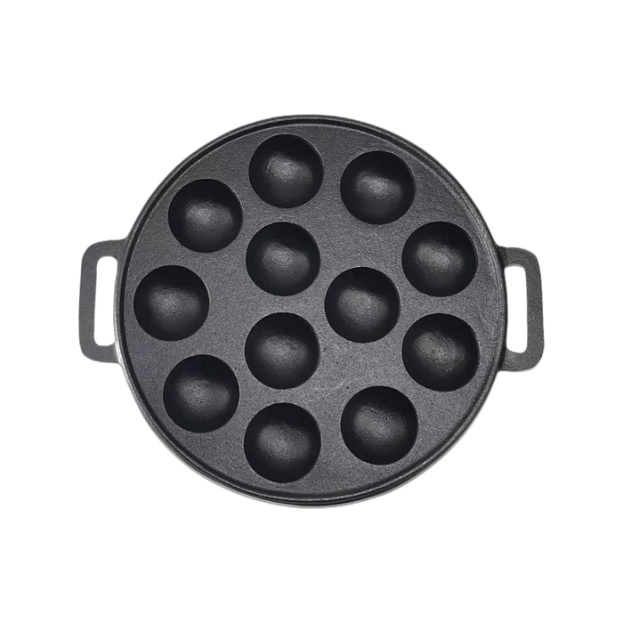 YES4HOMES 12 Holes Mini Cast Iron Cake Pan Mini Dutch Pancake Cake Pan